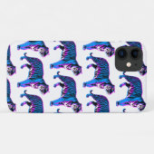 80er Retro Blaue Tiger Case-Mate iPhone Hülle (Rückseite (Horizontal))