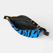 80er RETRO BLUE ORANGE TIGER STRIPES FANNY PACK Bauchtasche (Offen)