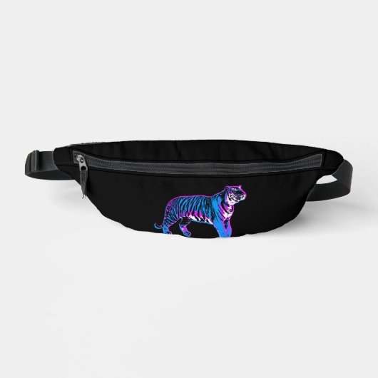 80er RETRO BLUE TIGER FANNY PACK Bauchtasche (Vorderseite)