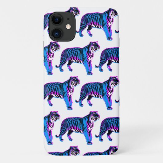 80er Retro Blue Tigers Case-Mate iPhone Hülle (Rückseite)