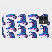 80er Retro Blue Tigers Case-Mate iPhone Hülle (Rückseite (Horizontal))
