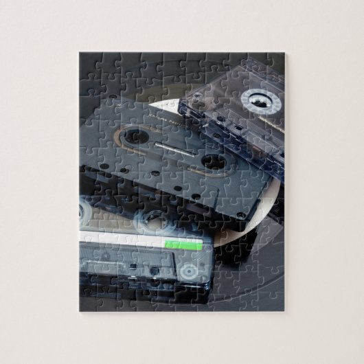 80er Retro-Design - Audiokassetten Puzzle (Vertikal)