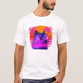80er Retro Doge Hodl Zum Mond T-Shirt