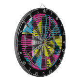 80er Retro Farbtextur Dartscheibe (Vorderseite Links)
