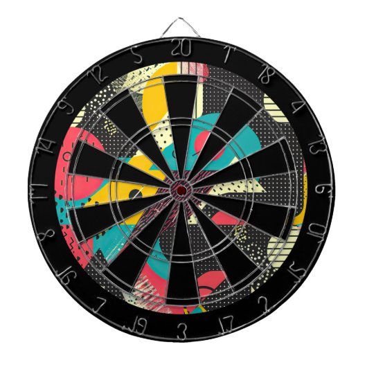 80er Retro Farbtextur Dartscheibe (vorne)