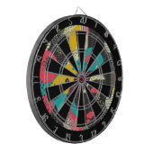 80er Retro Farbtextur Dartscheibe (Vorderseite Links)