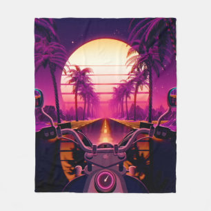 80er retro futuristischen Science-Fiction Hintergr Fleecedecke