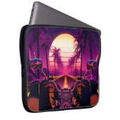 80er retro futuristischen Science-Fiction Hintergr Laptopschutzhülle (Vorne Rechts)