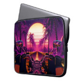 80er retro futuristischen Science-Fiction Hintergr Laptopschutzhülle (Vorderseite Links)