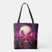 80er retro futuristischen Science-Fiction Hintergr Tasche (Rückseite)