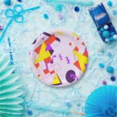 80er Retro Geometric Birthday Party Plate Pappteller (Party)