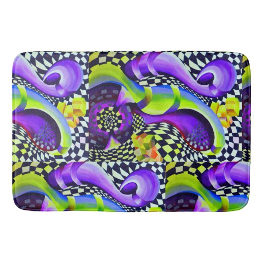 80er-Retro-geometrisches Muster Badematte (Vorderseite)