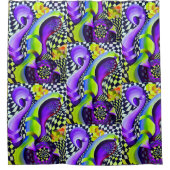 80er-Retro-geometrisches Muster Duschvorhang (Vorderseite)