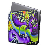 80er-Retro-geometrisches Muster Laptopschutzhülle (Vorderseite Links)