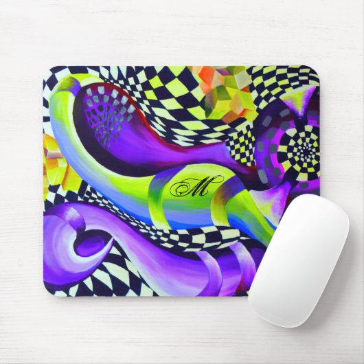 80er-Retro-geometrisches Muster Mousepad (Mit Mouse)