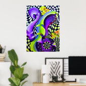 80er-Retro-geometrisches Muster Poster (Heimbüro)