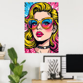 80er Retro Glam Pop Art Poster (Heimbüro)