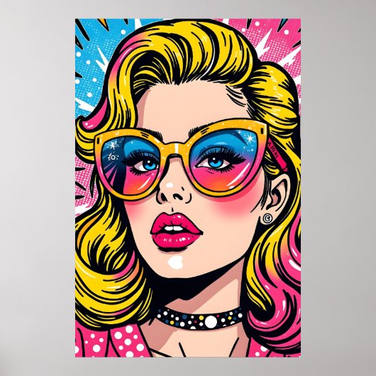 80er Retro Glam Pop Art Poster (Vorne)