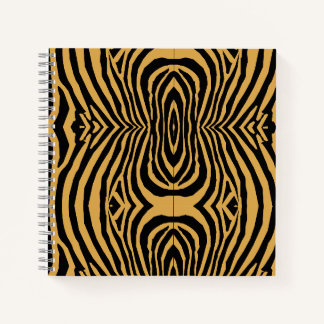 80er RETRO GOLD & BLACK TIERDRUCKPATTER Notizblock