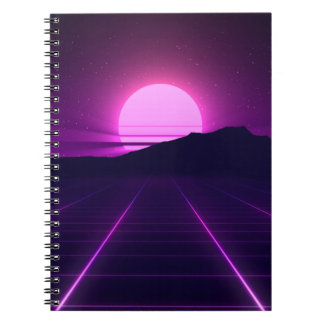 80er Retro Hintergrundbild mit 3D-Elementen Notizblock