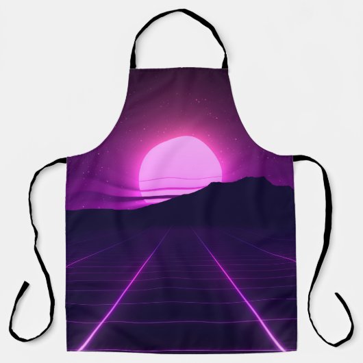 80er Retro Hintergrundbild mit 3D-Elementen Schürze (Vorderseite)