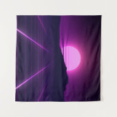 80er Retro Hintergrundbild mit 3D-Elementen Wandteppich (Vorderseite (Horizontal))