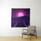 80er Retro Hintergrundbild mit 3D-Elementen Wandteppich (Beispiel)