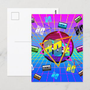 80er Retro-Kassette Old School Postkarte