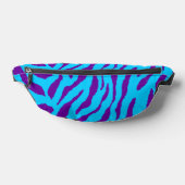 80er RETRO LILA BLAUE TIGER STRIPES FANNY PACK Bauchtasche (Ablage )