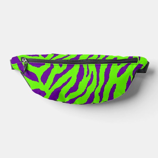 80er RETRO LILA GREEN TIGER STRIPES FANNY PACK Bauchtasche (Ablage )