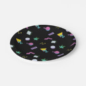 80er Retro Memphis Pop Pattern Pappteller (Schrägansicht)
