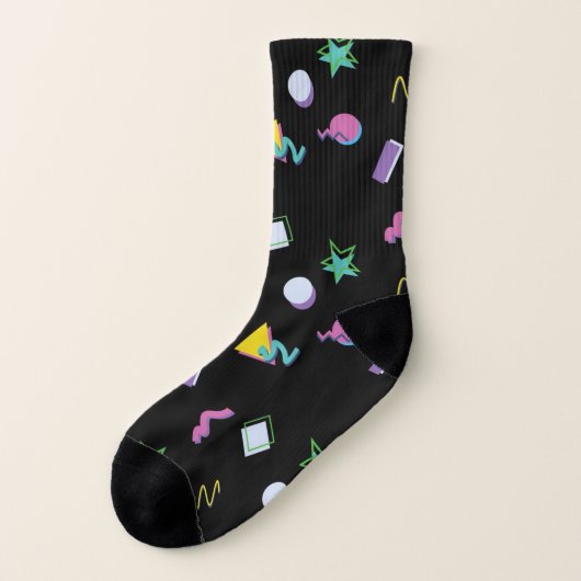80er Retro Memphis Pop Pattern Socken (Links - Außen)