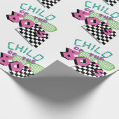80er Retro Motif Geschenkpapier (Ecke)