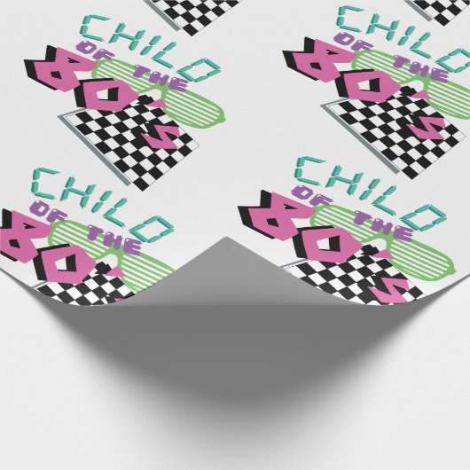 80er Retro Motif Geschenkpapier (Ecke)