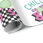80er Retro Motif Geschenkpapier (Rolleneckpunkt)