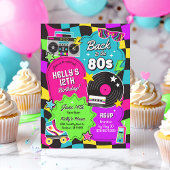 80er Retro Neon Einladung zum Geburtstag