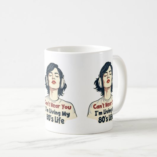 80er Retro Nostalgic Music Lover Throwback Design Kaffeetasse (VorderseiteRechts)