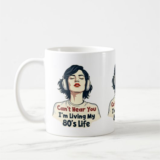 80er Retro Nostalgic Music Lover Throwback Design Kaffeetasse (Links)