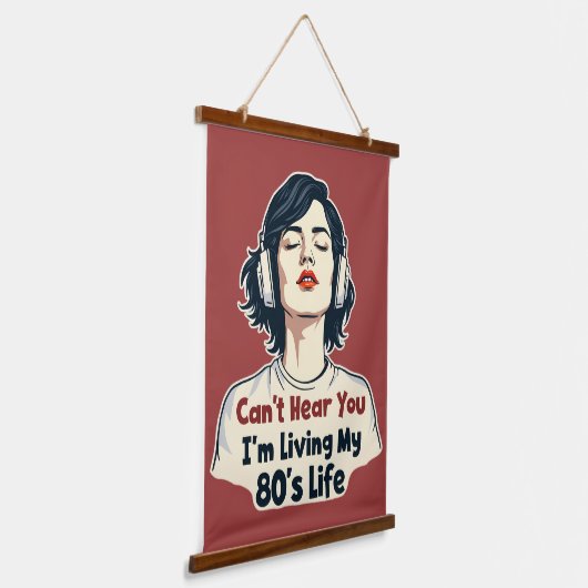 80er Retro Nostalgic Music Lover Throwback Design Wandteppich Mit Holzrahmen (Gewinkelt)