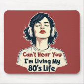 80er Retro Nostalgischer Musikliebhaber Throwback- Mousepad (Vorne)