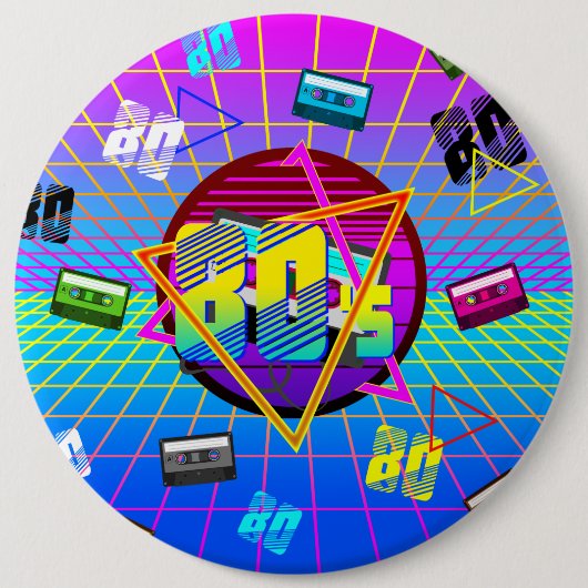 80er RETRO OLD SCHOOL KASSETTENBAND Button (Vorderseite)