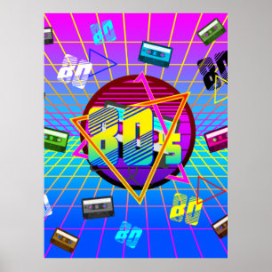 80er RETRO OLD SCHOOL KASSETTENBAND Poster