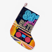 80er, Retro-Party. Altes Poster. Disco Kleiner Weihnachtsstrumpf (Vorderansicht (hängend))