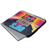 80er, Retro-Party. Altes Poster. Disco Laptopschutzhülle (Vorne Knopf)