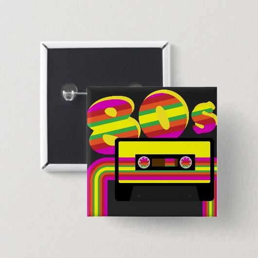 80er Retro Party Button (Vorne & Hinten)