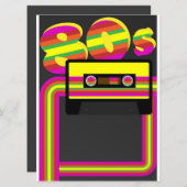 80er Retro Party Einladung (Vorne/Hinten)