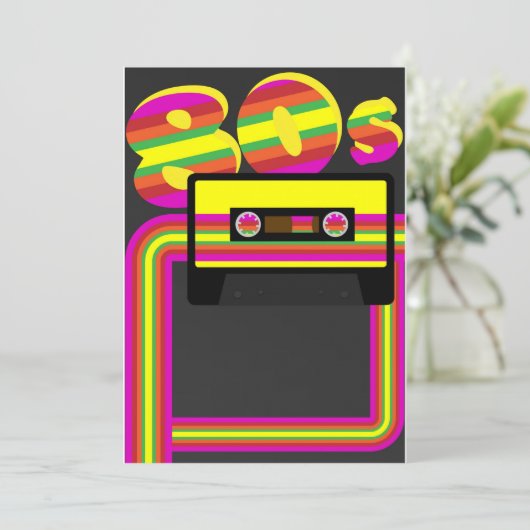80er Retro Party Einladung (Stehend Vorderseite)