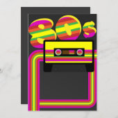 80er Retro Party Einladung (Vorne/Hinten)