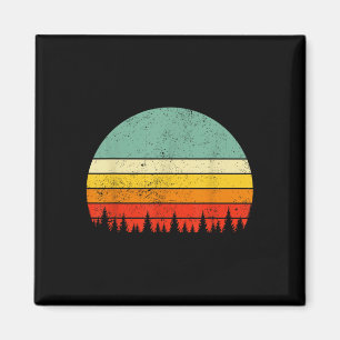 80er Retro Pine Trees Wildlife Nature Vintag Fores Magnet