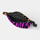 80er RETRO PINK ORANGE TIGER STRIPES FANNY PACK Bauchtasche (Offen)